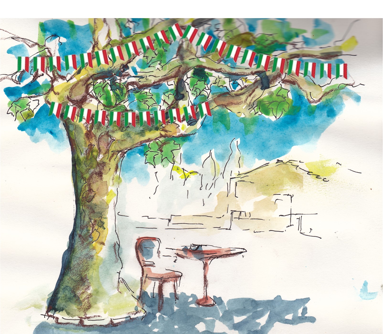 Soirée sous les arbres